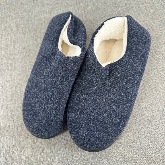 Mishansha Men Home Slippers Memory Foam Fleece Lined Winter House shoes Blue 10 - Picture 2 of 14
